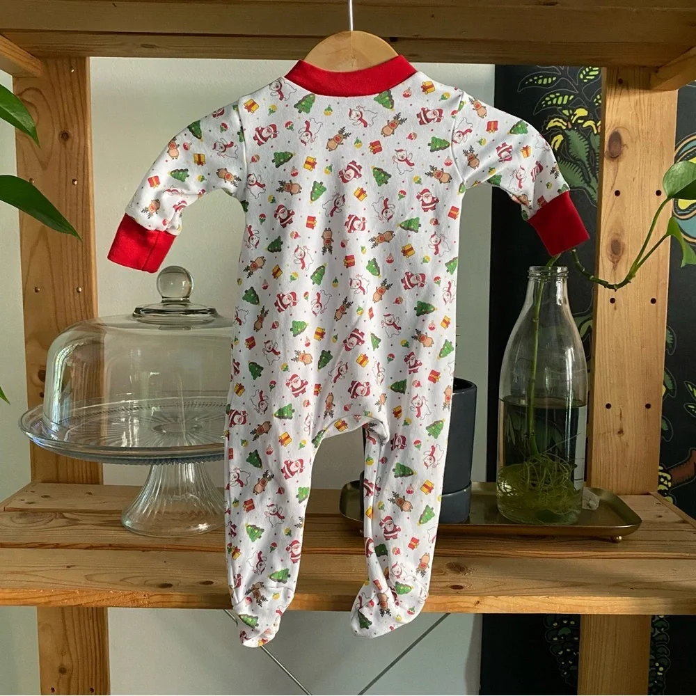 Magnolia Baby Christmas Print Pima Cotton Footie